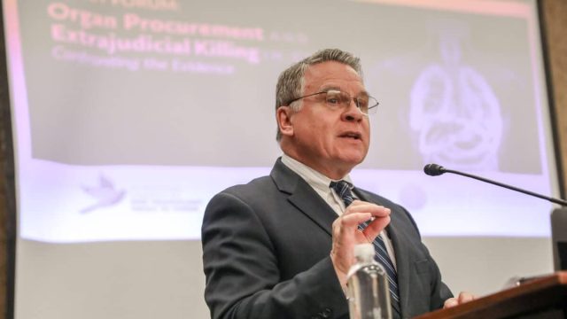 Rep. Chris Smith (R-N.J.) at the Policy Forum on Organ Procurement and Extrajudicial Execution in China on Capitol Hill on March 10, 2020. (Samira Bouaou/The Epoch Times)