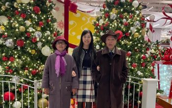 From left to right: Mrs. Liang Xin, Yolanda Yao, and Mr. Yao Guofu spend their first holidays together in California. (Contributed by Yolanda Yao.)